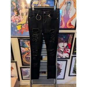 SOLD Killstar Trash Talk Black Skinny Jeans Sz XS
